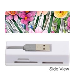 Beautiful Big Blooming Flowers Watercolor Memory Card Reader (stick) by GardenOfOphir