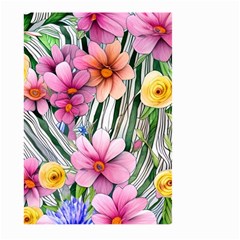 Beautiful Big Blooming Flowers Watercolor Large Garden Flag (two Sides) by GardenOfOphir