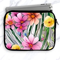 Beautiful Big Blooming Flowers Watercolor Apple Ipad 2/3/4 Zipper Cases by GardenOfOphir