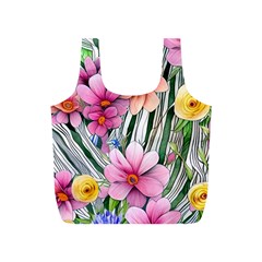 Beautiful Big Blooming Flowers Watercolor Full Print Recycle Bag (s) by GardenOfOphir