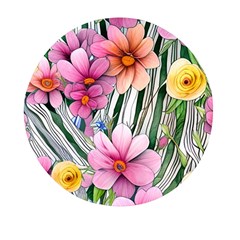 Beautiful Big Blooming Flowers Watercolor Mini Round Pill Box by GardenOfOphir