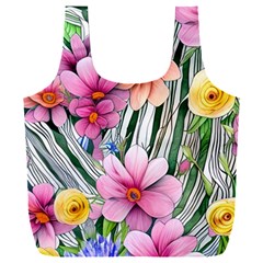 Beautiful Big Blooming Flowers Watercolor Full Print Recycle Bag (xxxl) by GardenOfOphir