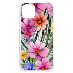 Beautiful Big Blooming Flowers Watercolor Iphone 12/12 Pro Tpu Uv Print Case by GardenOfOphir