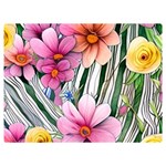 Beautiful Big Blooming Flowers Watercolor One Side Premium Plush Fleece Blanket (Extra Small) 40 x30  Blanket Front