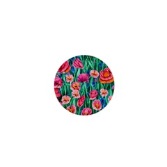 Blossom-filled Watercolor Flowers 1  Mini Buttons by GardenOfOphir