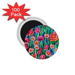 Blossom-filled Watercolor Flowers 1 75  Magnets (100 Pack)  by GardenOfOphir