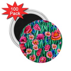 Blossom-filled Watercolor Flowers 2 25  Magnets (100 Pack)  by GardenOfOphir