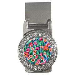 Blossom-filled Watercolor Flowers Money Clips (cz)  by GardenOfOphir