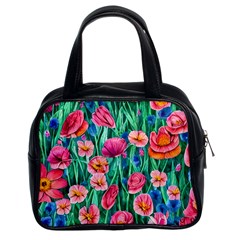 Blossom-filled Watercolor Flowers Classic Handbag (two Sides) by GardenOfOphir