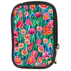 Blossom-filled Watercolor Flowers Compact Camera Leather Case by GardenOfOphir