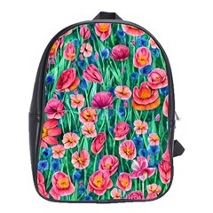 Blossom-filled Watercolor Flowers School Bag (large) by GardenOfOphir