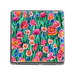 Blossom-filled Watercolor Flowers Memory Card Reader (square 5 Slot) by GardenOfOphir