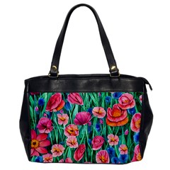 Blossom-filled Watercolor Flowers Oversize Office Handbag by GardenOfOphir