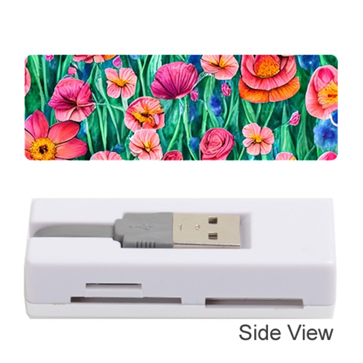 Blossom-filled Watercolor Flowers Memory Card Reader (Stick)