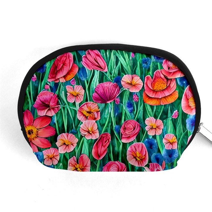 Blossom-filled Watercolor Flowers Accessory Pouch (Medium)