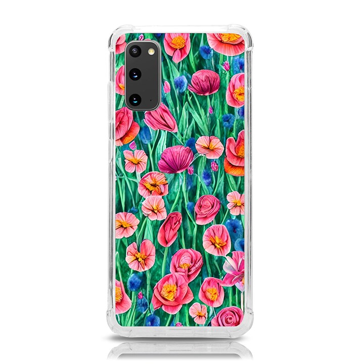 Blossom-filled Watercolor Flowers Samsung Galaxy S20 6.2 Inch TPU UV Case