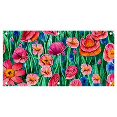 Blossom-filled Watercolor Flowers Banner And Sign 4  X 2  by GardenOfOphir