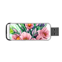 Azure Watercolor Flowers Portable Usb Flash (one Side) by GardenOfOphir