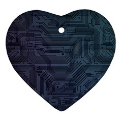 Circuit Board Circuits Mother Board Computer Chip Ornament (heart) by Ravend