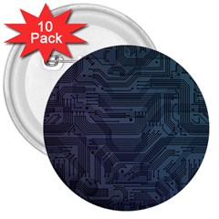 Circuit Board Circuits Mother Board Computer Chip 3  Buttons (10 Pack)  by Ravend