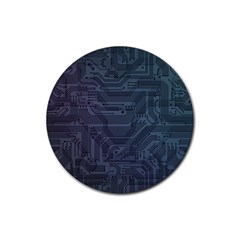 Circuit Board Circuits Mother Board Computer Chip Rubber Coaster (round) by Ravend