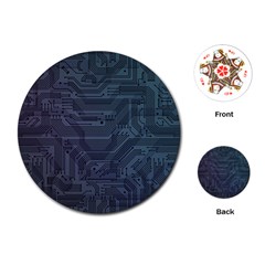 Circuit Board Circuits Mother Board Computer Chip Playing Cards Single Design (round) by Ravend