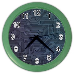 Circuit Board Circuits Mother Board Computer Chip Color Wall Clock by Ravend