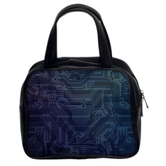 Circuit Board Circuits Mother Board Computer Chip Classic Handbag (two Sides) by Ravend