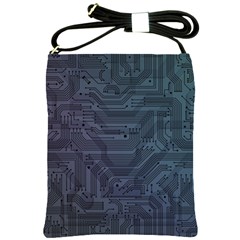 Circuit Board Circuits Mother Board Computer Chip Shoulder Sling Bag by Ravend