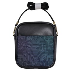 Circuit Board Circuits Mother Board Computer Chip Girls Sling Bag by Ravend