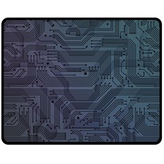 Circuit Board Circuits Mother Board Computer Chip One Side Fleece Blanket (medium) by Ravend