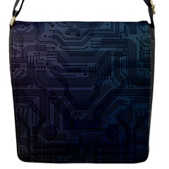 Circuit Board Circuits Mother Board Computer Chip Flap Closure Messenger Bag (s) by Ravend