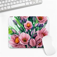 Azure Watercolor Flowers Small Mousepad by GardenOfOphir