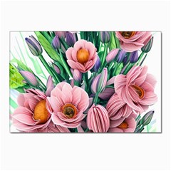 Azure Watercolor Flowers Postcards 5  X 7  (pkg Of 10) by GardenOfOphir