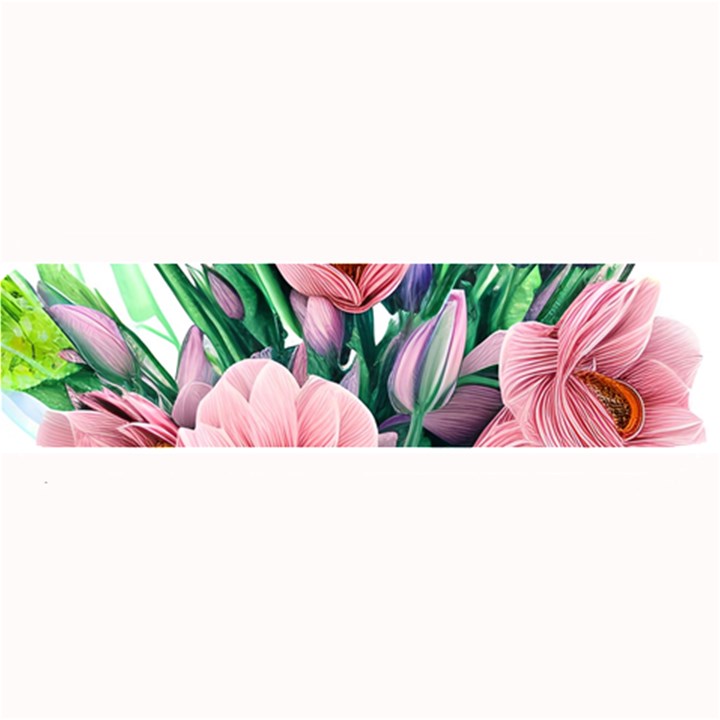 Azure Watercolor Flowers Large Bar Mat