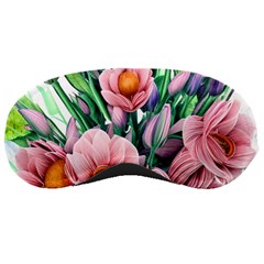 Azure Watercolor Flowers Sleeping Mask by GardenOfOphir