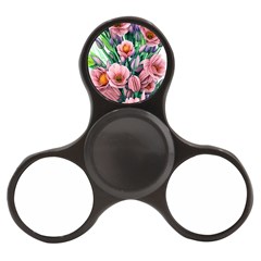 Azure Watercolor Flowers Finger Spinner by GardenOfOphir