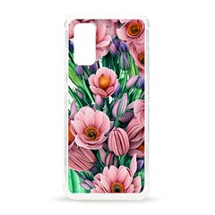 Azure Watercolor Flowers Samsung Galaxy S20 6 2 Inch Tpu Uv Case