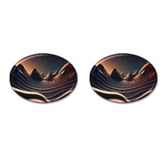 Ai Generated Swirl Space Design Fractal Light Art Cufflinks (oval)