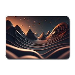 Ai Generated Swirl Space Design Fractal Light Art Small Doormat by Ravend