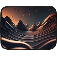 Ai Generated Swirl Space Design Fractal Light Art One Side Fleece Blanket (mini) by Ravend