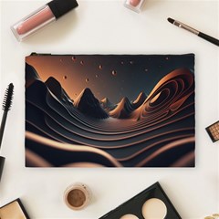 Ai Generated Swirl Space Design Fractal Light Art Cosmetic Bag (large) by Ravend