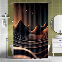 Ai Generated Swirl Space Design Fractal Light Art Shower Curtain 48  X 72  (small)  by Ravend