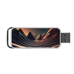 Ai Generated Swirl Space Design Fractal Light Art Portable Usb Flash (two Sides) by Ravend