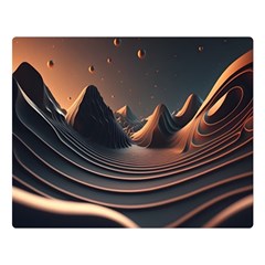 Ai Generated Swirl Space Design Fractal Light Art Premium Plush Fleece Blanket (large) by Ravend