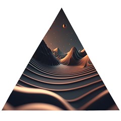 Ai Generated Swirl Space Design Fractal Light Art Wooden Puzzle Triangle by Ravend