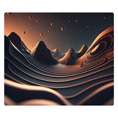 Ai Generated Swirl Space Design Fractal Light Art One Side Premium Plush Fleece Blanket (small) by Ravend