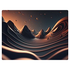 Ai Generated Swirl Space Design Fractal Light Art One Side Premium Plush Fleece Blanket (extra Small)