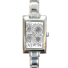 Flowers Template Line Art Pattern Coloring Page Rectangle Italian Charm Watch by Ravend