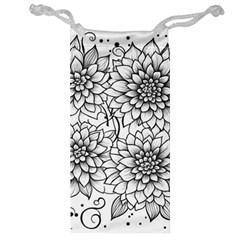 Flowers Template Line Art Pattern Coloring Page Jewelry Bag by Ravend